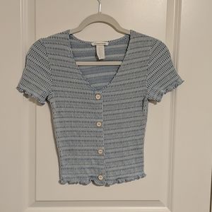 ❤️ BOGO Caution to the Wind Blue Crop Top